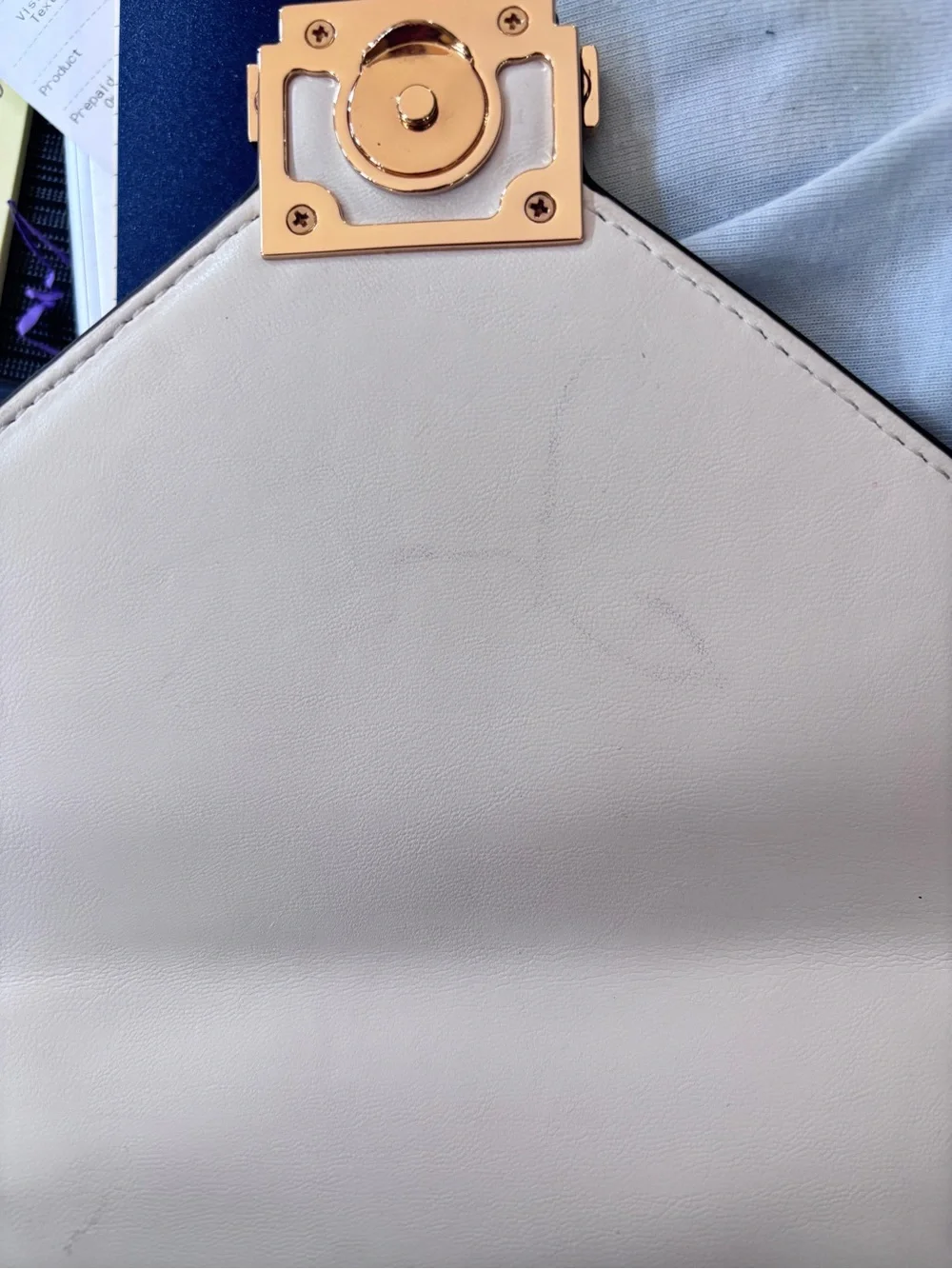 Michael Kors White Quilted Shoulder Bag with Gold Chain